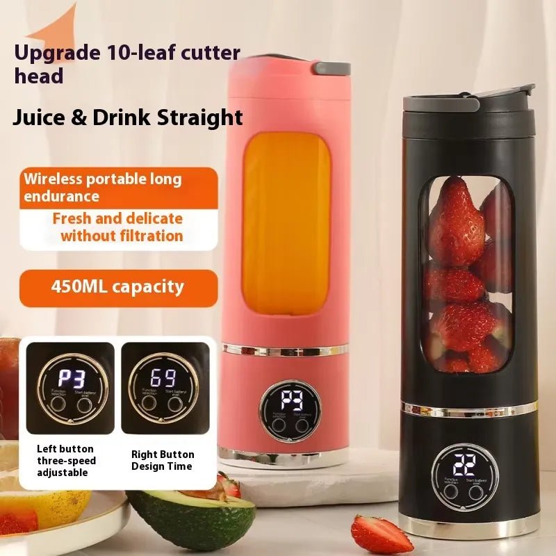 USB Portable Electric Juicer- Large Capacity Stainless Steel for Milk Fruit Household Juicer Mixer Blender Machine