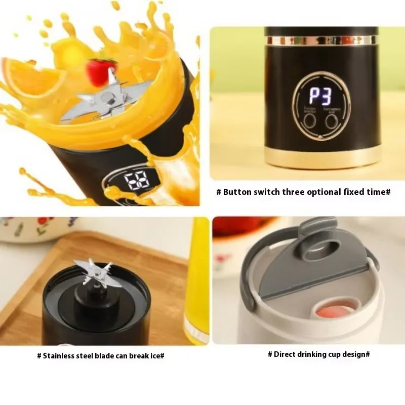 USB Portable Electric Juicer- Large Capacity Stainless Steel for Milk Fruit Household Juicer Mixer Blender Machine