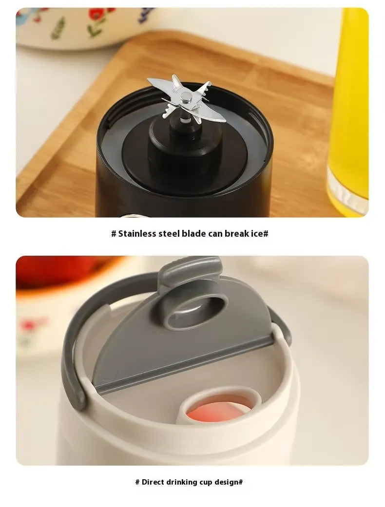 USB Portable Electric Juicer- Large Capacity Stainless Steel for Milk Fruit Household Juicer Mixer Blender Machine