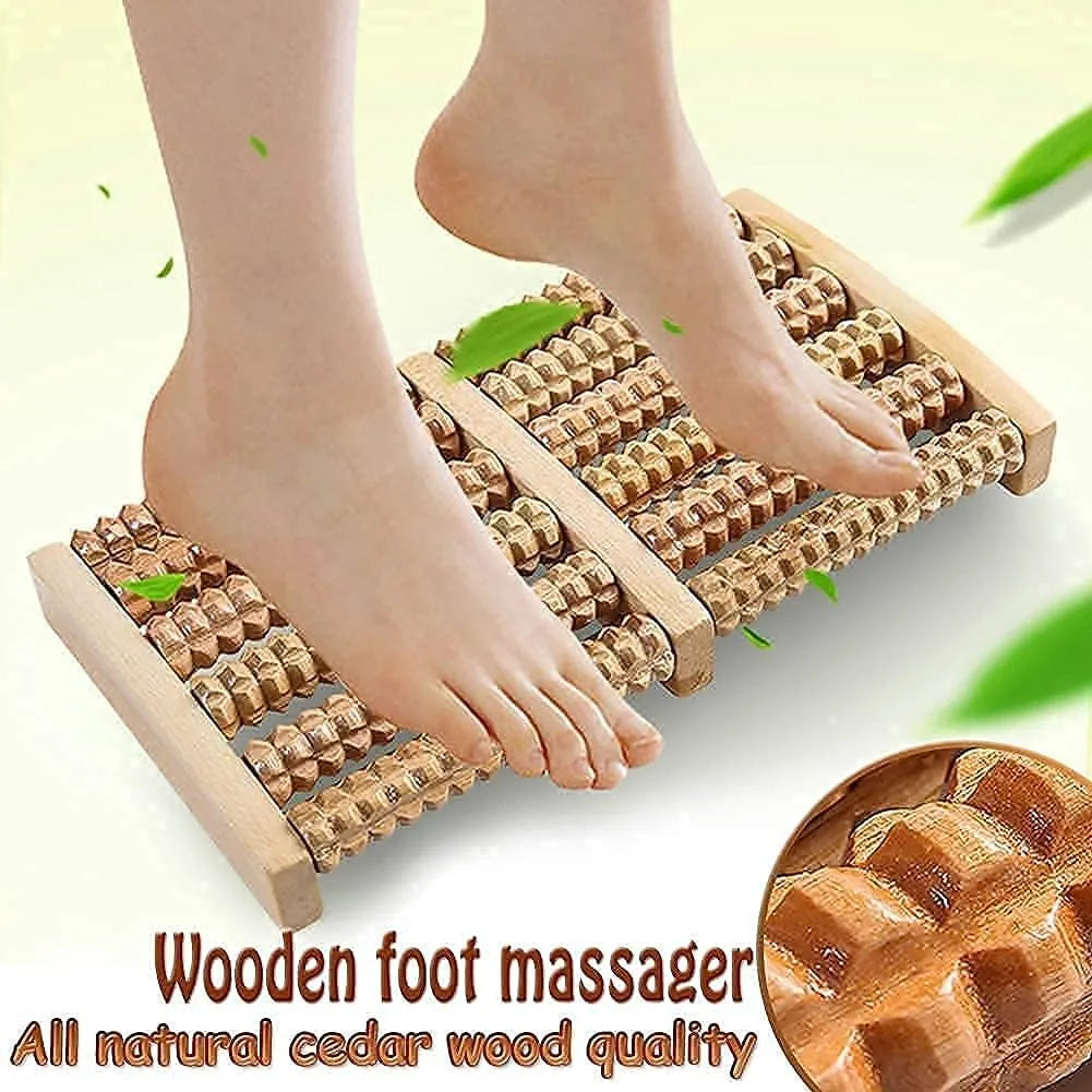 Wooden Dual Foot Massage Roller – Relaxation & Daily Comfort