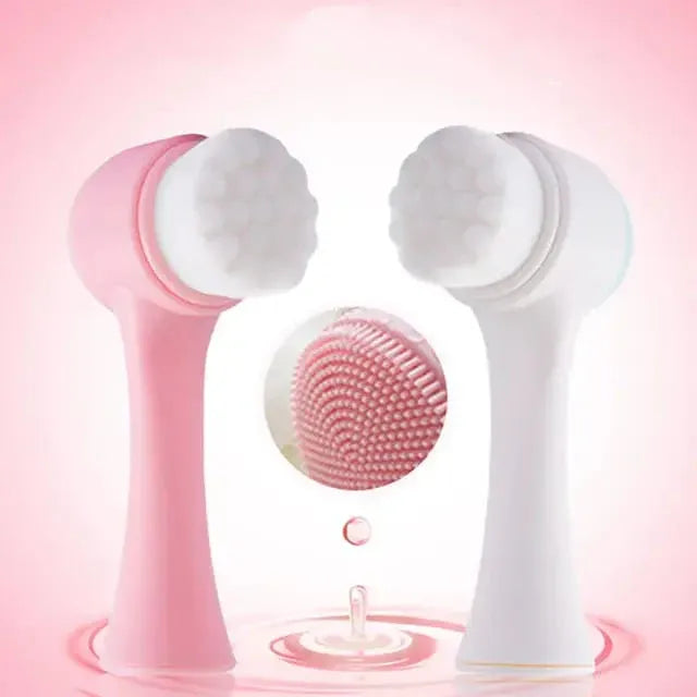 ilicone Double-Sided Facial Cleansing & Massage Brush – Deep Clean, Exfoliate & Glow