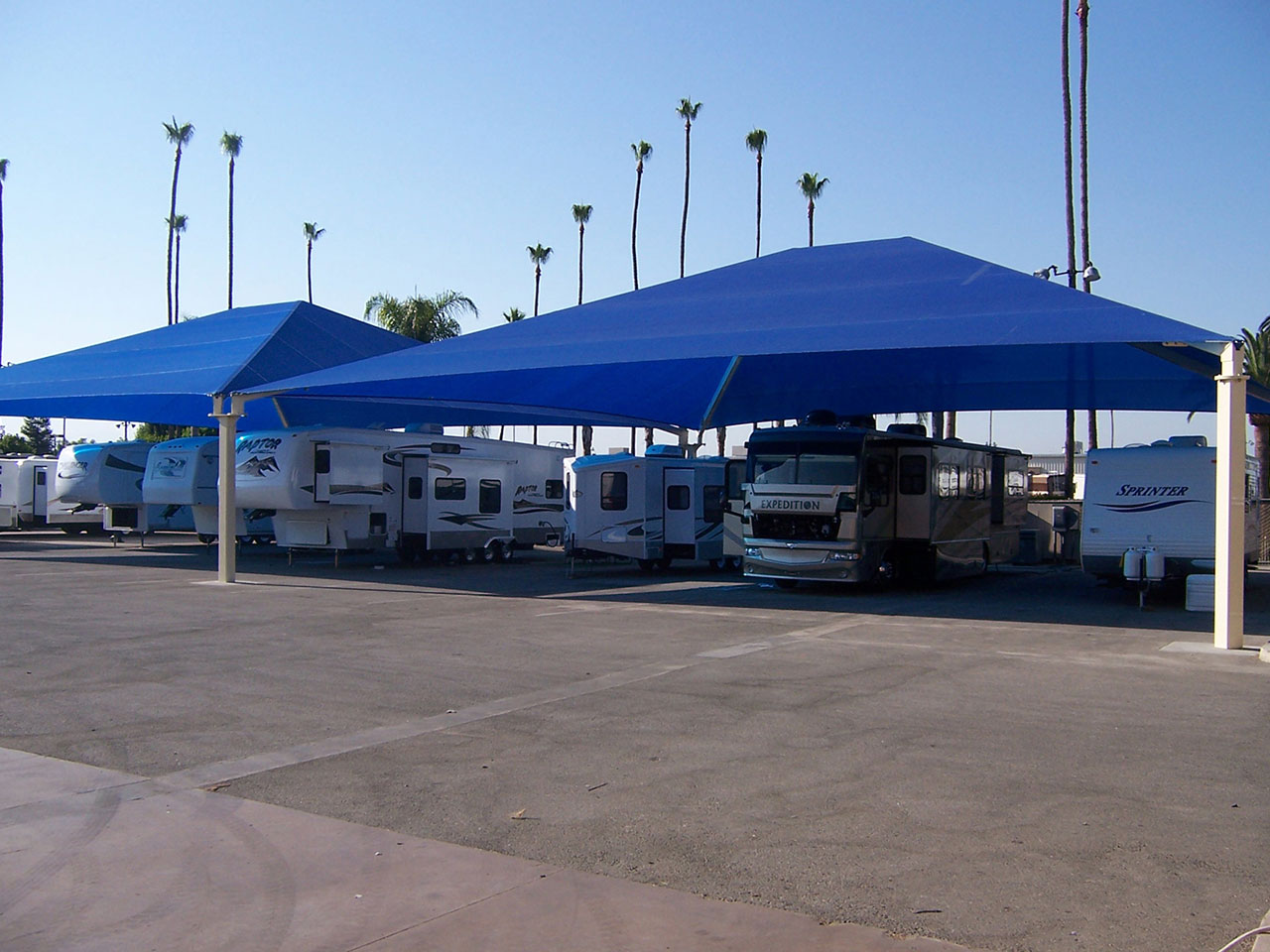Hip Roof Shade Structure with 4 Posts and 9 Foot Entry