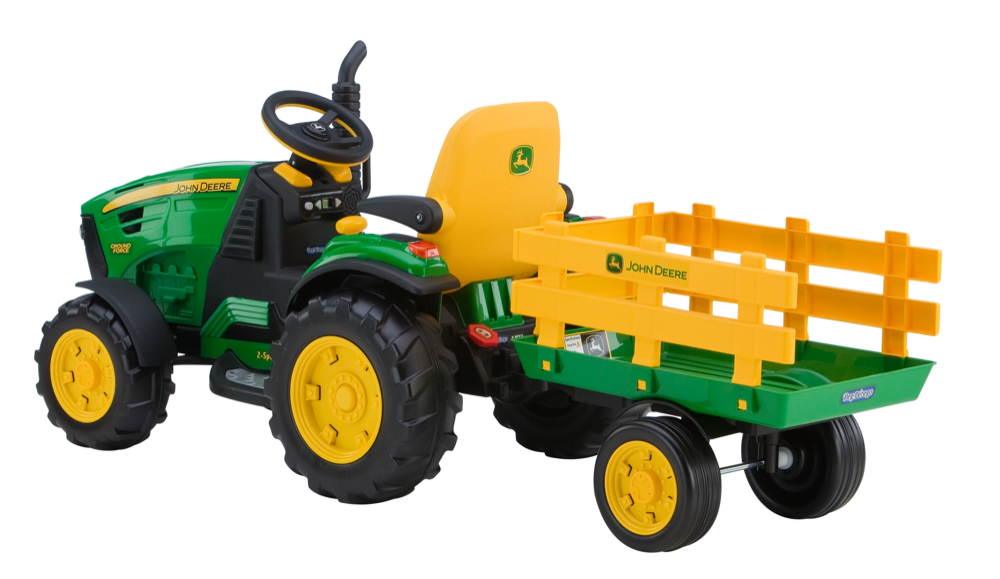 John Deere Ground Force Tractor With Trailer 12-Volt Ride On Vehicle