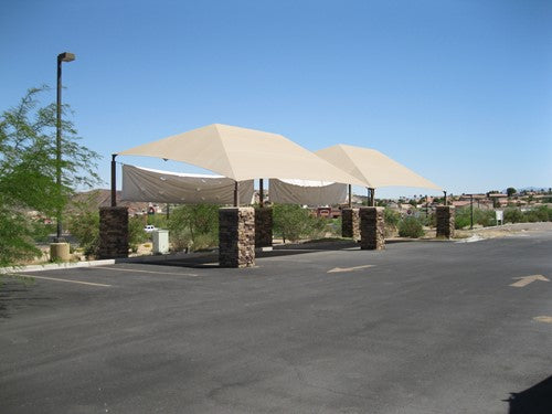 Slanted Hip Shade Structure with 4 Posts