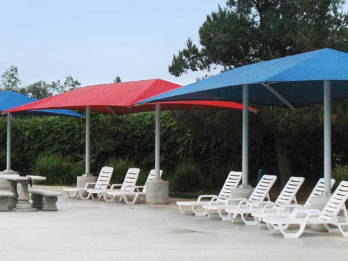 Hip Roof Shade Structure with 2 Posts