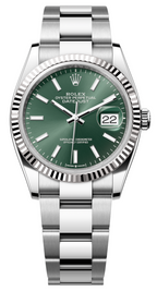Rolex Datejust 36mm Fluted Bezel Green Index Dial Oyster - 126234 - New 2025