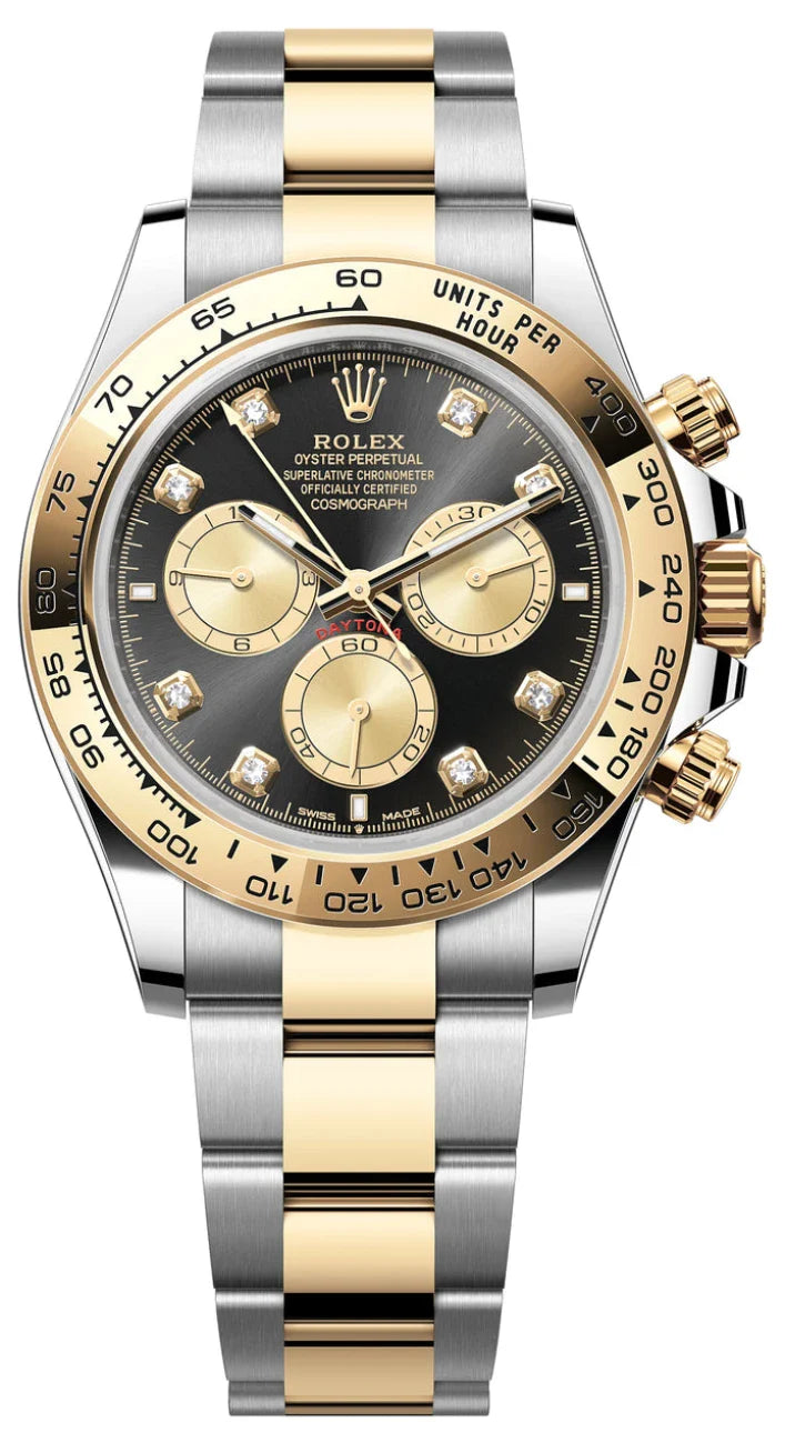 Rolex Cosmograph Daytona 40mm Two-Tone Yellow Gold Black Diamond Dial - 126503 - New 2025