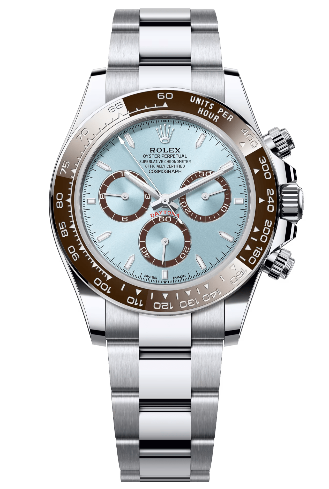 Rolex Cosmograph Daytona 40mm Platinum "Platona" Ceramic Brown Bezel Ice Blue Dial - 126506 - New 2025
