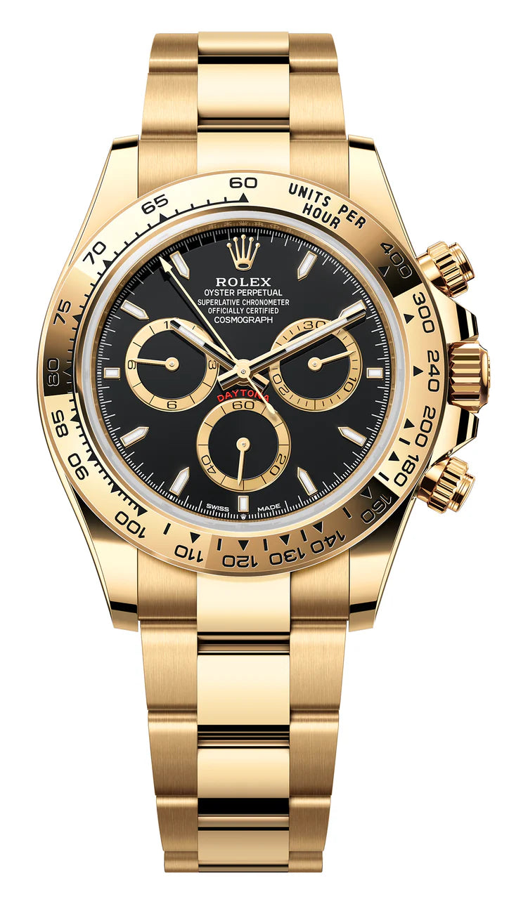 Rolex Cosmograph Daytona 40mm Yellow Gold Black Dial - 126508 - New 2025