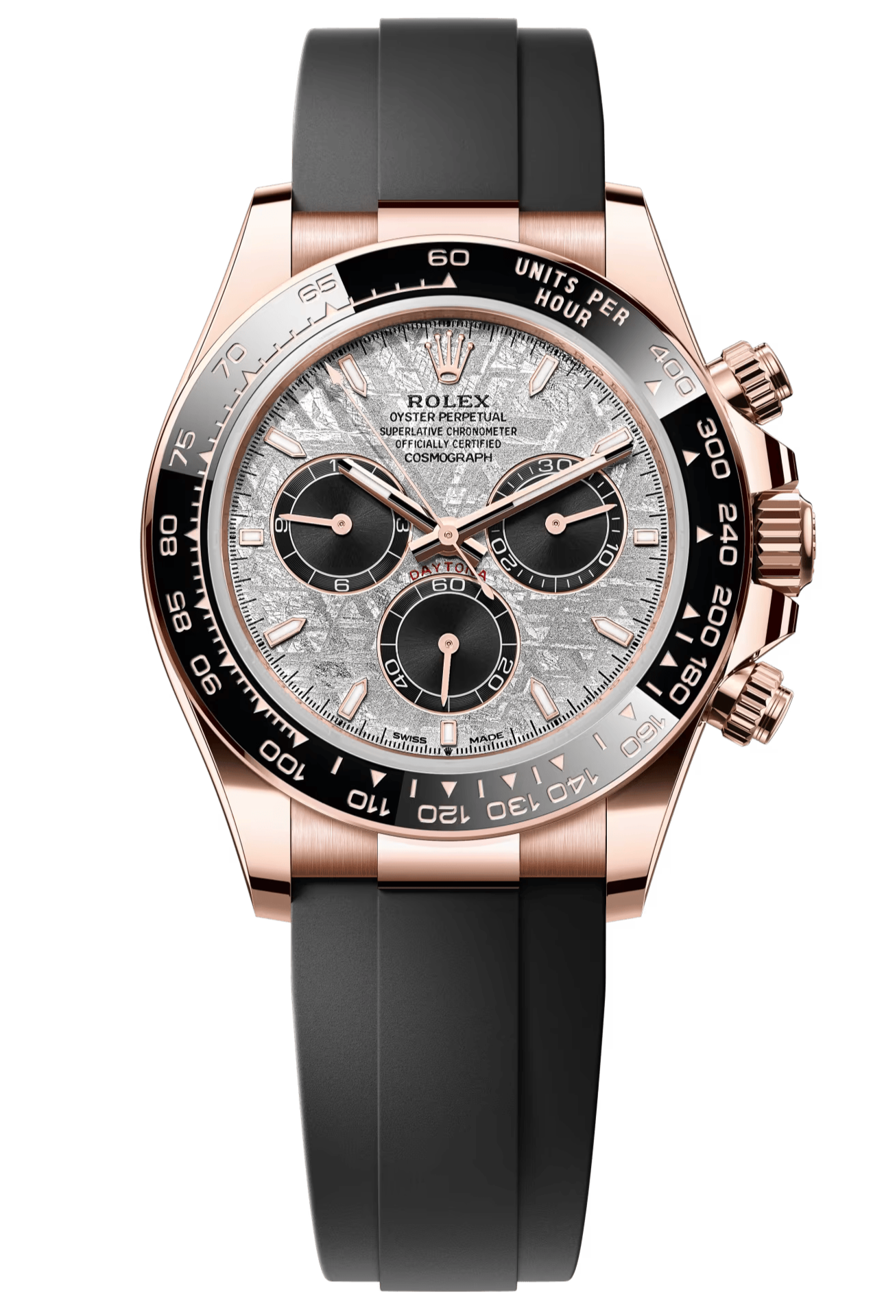 Rolex Cosmograph Daytona 40mm Everose Gold Ceramic Bezel Meteorite Dial Oysterflex - 126515LN - New 2025