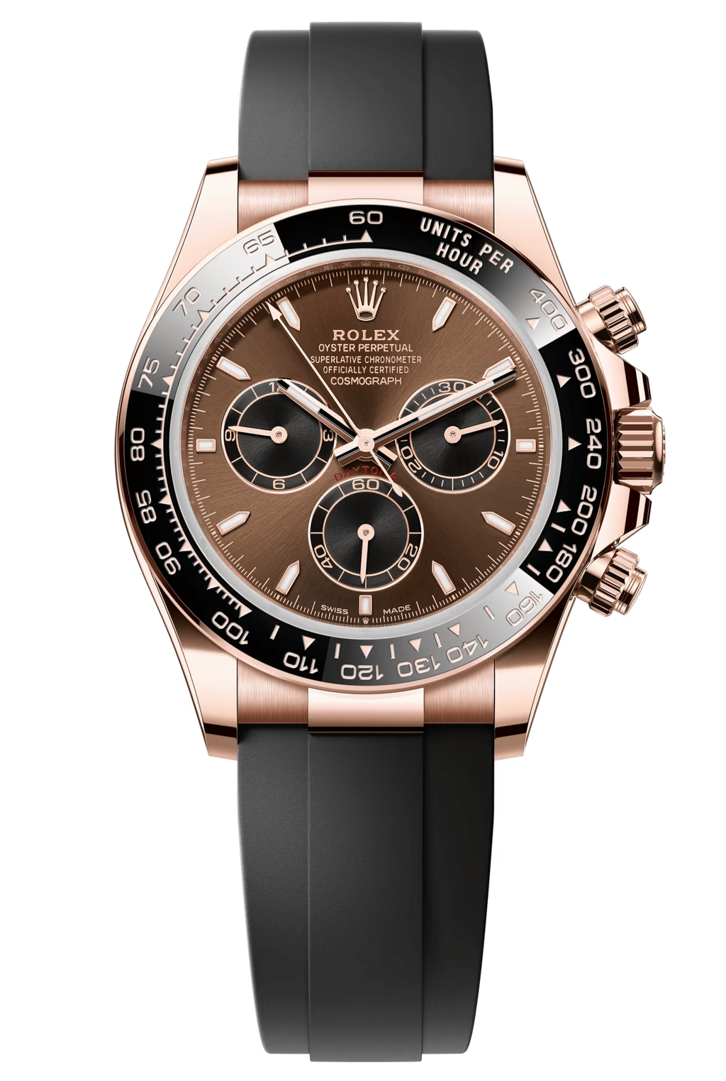 Rolex Cosmograph Daytona 40mm Everose Gold Ceramic Bezel Chocolate Index Dial Oysterflex - 126515LN - New 2025