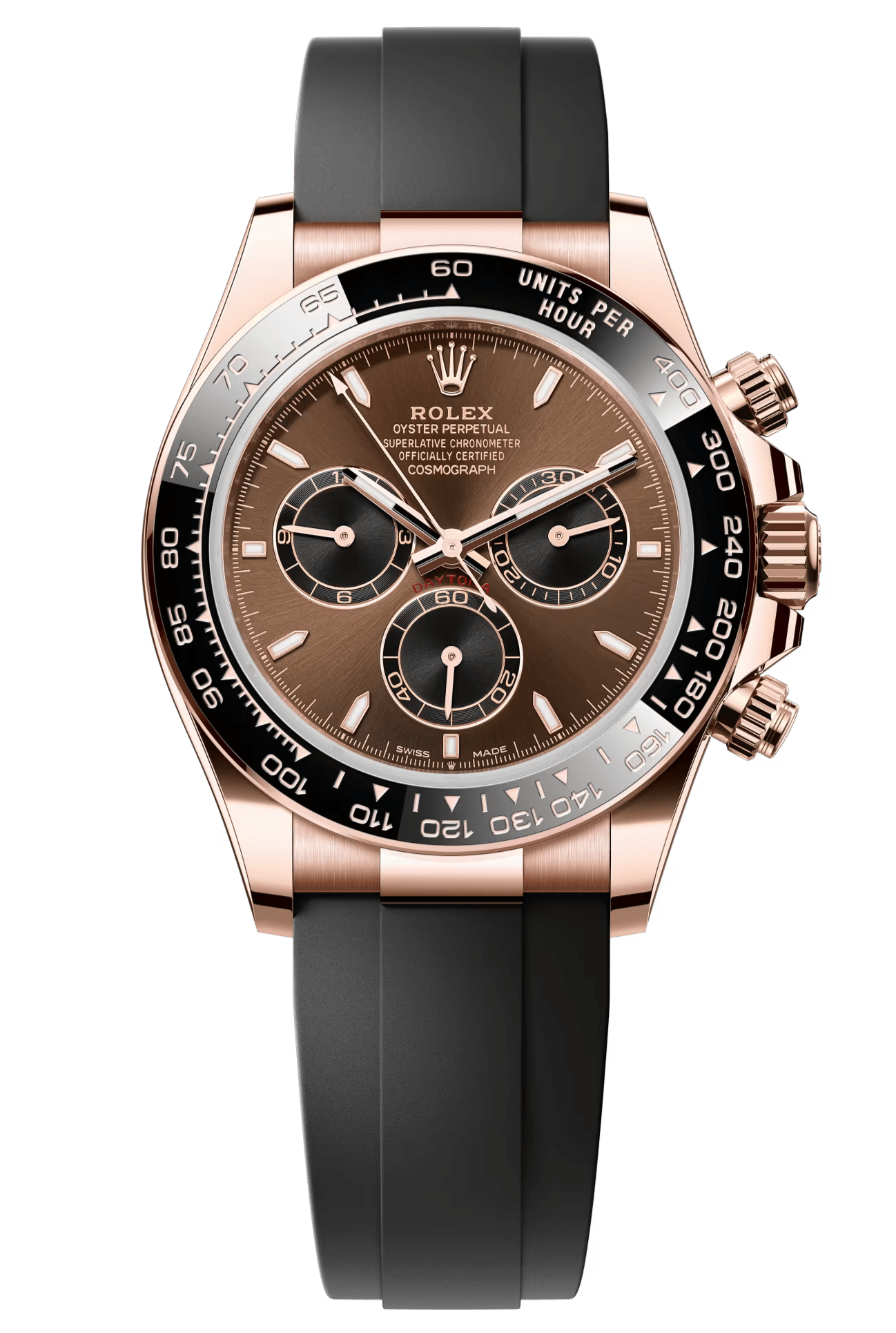 Rolex Cosmograph Daytona 40mm Everose Gold Ceramic Bezel Chocolate Index Dial Oysterflex - 126515LN - New 2025
