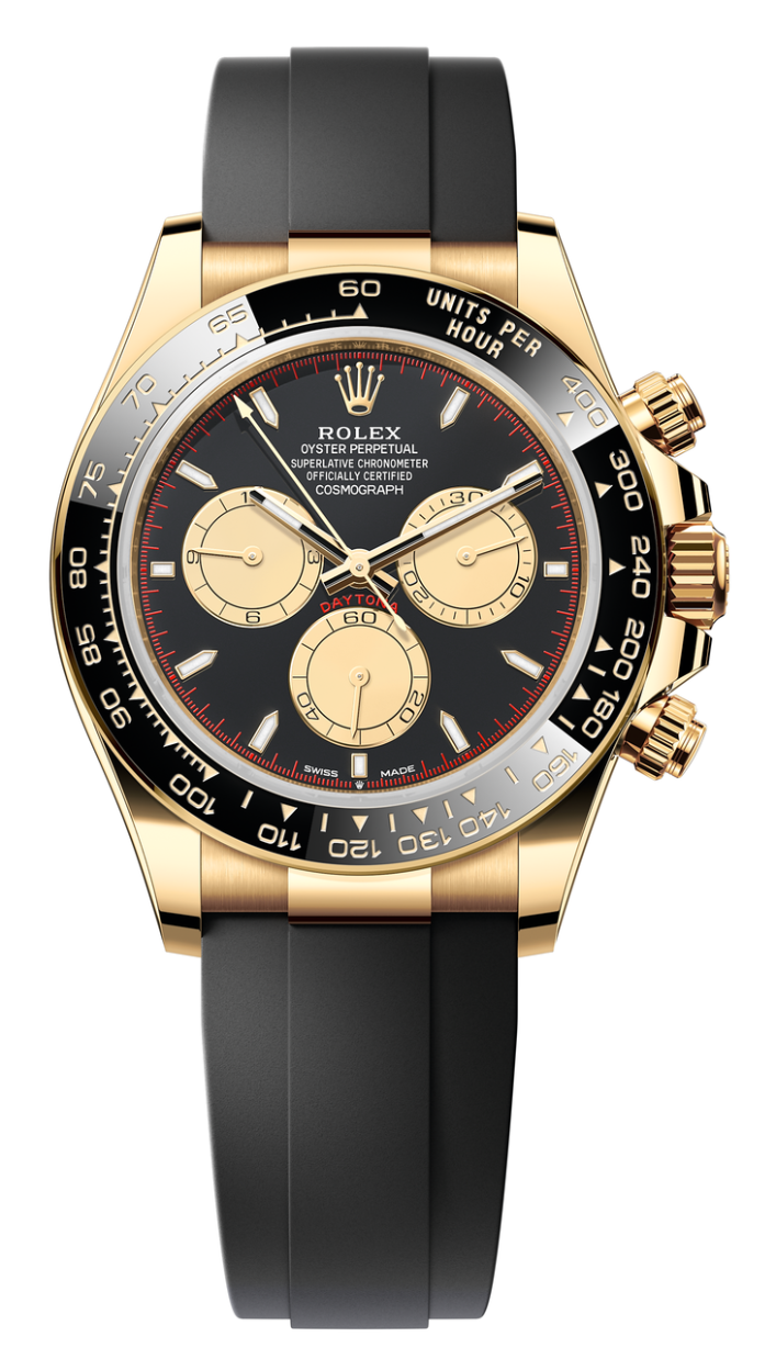 Rolex Cosmograph Daytona 40mm Yellow Gold Ceramic Bezel "Paul Newman" Black Dial Oysterflex - 126518LN - New 2025