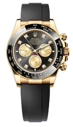 Rolex Cosmograph Daytona 40mm Yellow Gold Ceramic Bezel Black Diamond Dial Oysterflex - 126518LN - New 2025