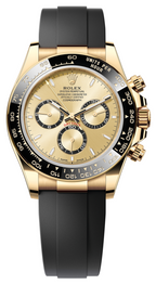 Rolex Cosmograph Daytona 40mm Yellow Gold Ceramic Bezel Champagne Dial Oysterflex - 126518LN - New 2025