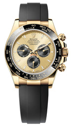 Rolex Cosmograph Daytona 40mm Yellow Gold Ceramic Bezel Champagne and Black "YML/Pikachu" Dial Oysterflex - 126518LN - New 2025