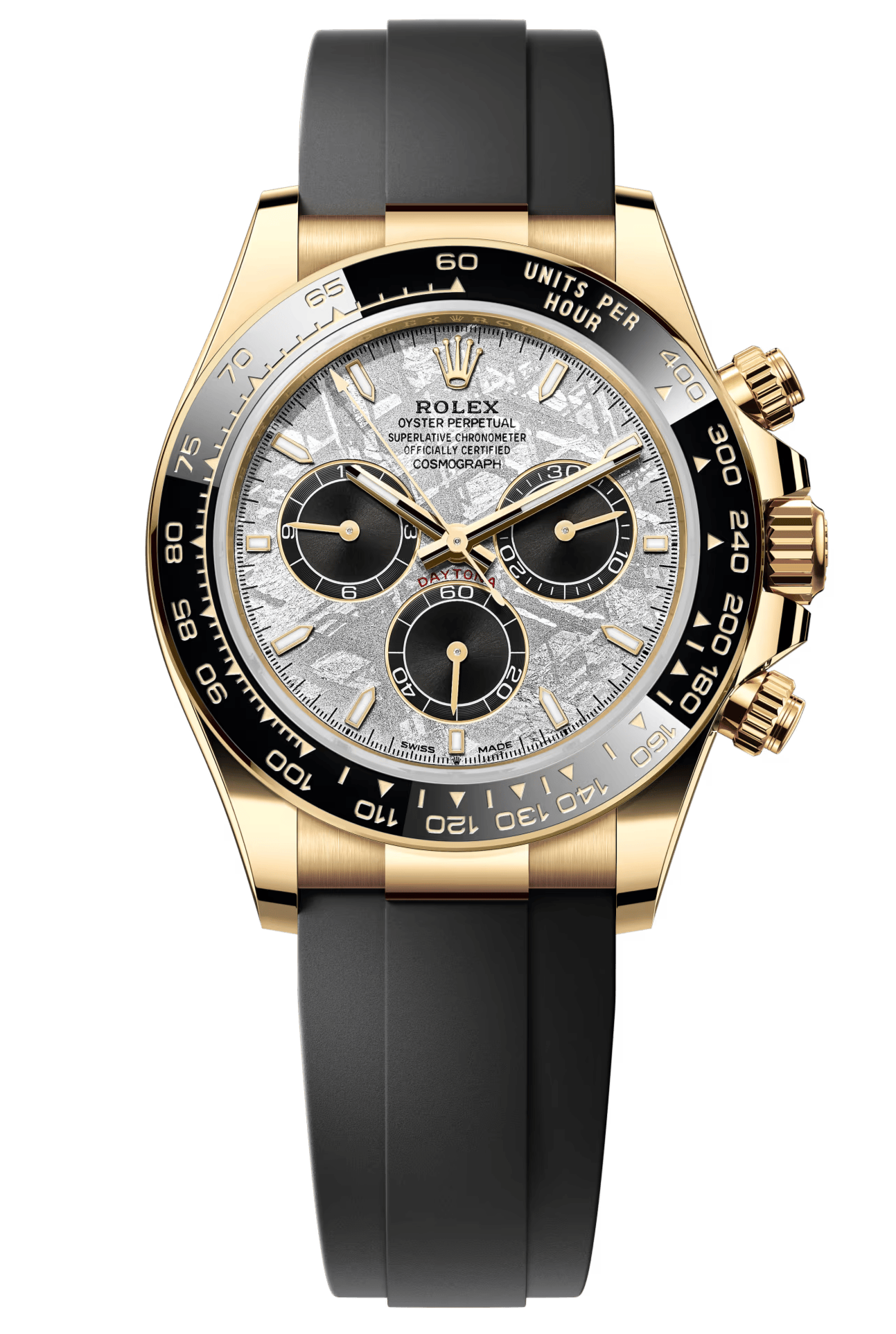 Rolex Cosmograph Daytona 40mm Yellow Gold Ceramic Bezel Meteorite Dial Oysterflex - 126518LN - New 2025