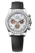 Rolex Cosmograph Daytona 40mm White Gold Mother of Pearl Dial Diamond Bezel Oysterflex - 126589RBR - New 2025