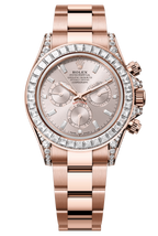 Rolex Cosmograph Daytona 40mm Rose Gold Diamond Baguette Sundust Dial Diamond Bezel - 126595RBR - New 2025