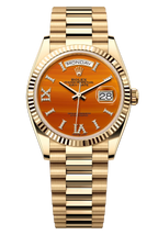 Rolex Day-Date "President" 36mm Everose Carnelian Roman Diamond Dial - 128235 - New 2025