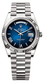 Rolex Day-Date "President" 40mm Platinum Blue Roman Ombre Dial - 228236 - New 2025