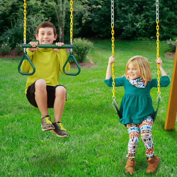 Free Standing Three Position Wooden Swing Set