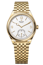 Rolex 1908 Yellow Gold White Dial Settimo Bracelet - 52508 - New 2025