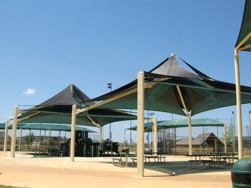 Superspan Multi-Level Multi-Panel Pyramid Shade Structure