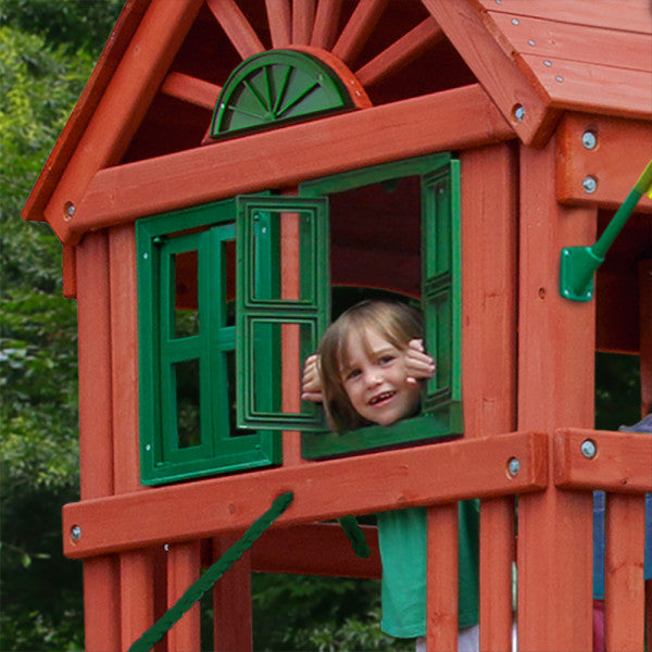 Double Down Wooden Swing Set