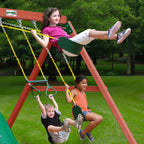 Double Down Wooden Swing Set