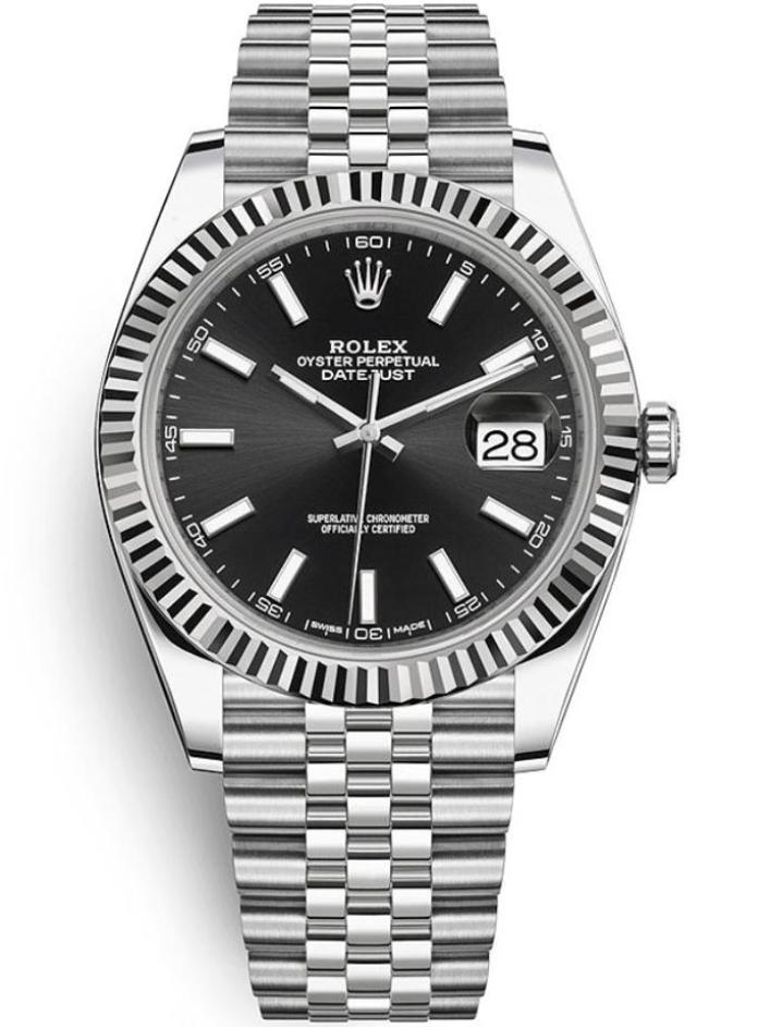 Rolex Datejust 41mm Fluted Bezel Black Index Dial Jubilee - 126334 - New 2025