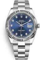 Rolex Datejust 41mm Fluted Bezel Blue Diamond Dial Oyster - 126334 - New 2025