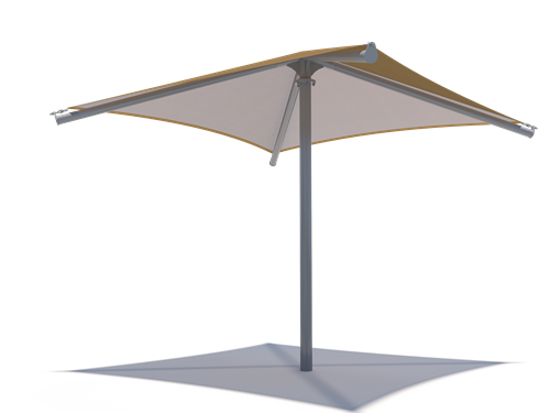 Single Post Pyramid Roof Shade Structure