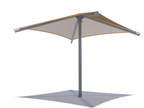 Single Post Pyramid Roof Shade Structure