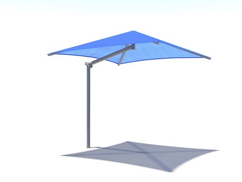 Single Post Pyramid Cantilever Shade Structure