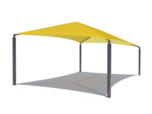 Slanted Hip Shade Structure with 4 Posts
