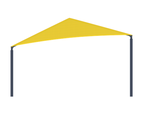 Slanted Hip Shade Structure with 4 Posts