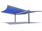 Cantilever Wing Cabled Double Slanted Shade Structure