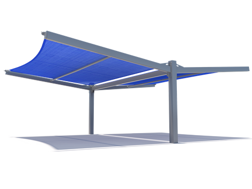 Cantilever Wing Cabled Double Slanted Shade Structure