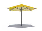 Hexagon Single Post Umbrella Roof Shade Structure