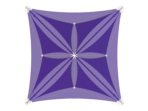 Superspan Multi-Level Multi-Panel Pyramid Shade Structure