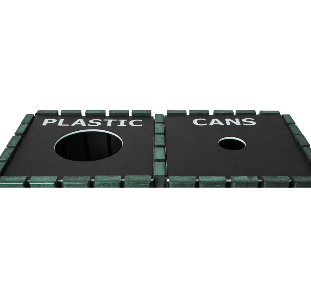 Recycling Lid for Square Trash Receptacle