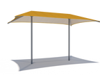 Hip Roof Shade Structure with 2 Posts