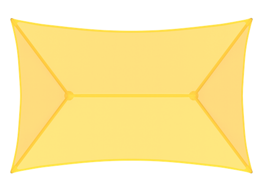 Hip Roof Shade Structure with 2 Posts