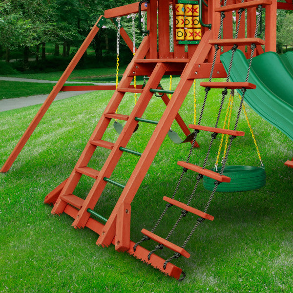 Sun Palace II Wooden Swing Set With Monkey Bars