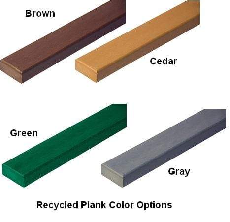 Single-Post Contour Park Bench Recycled Plastic