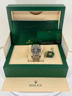 Rolex Datejust 41mm Two-Tone Yellow Gold Fluted Bezel Black Diamond Dial Jubilee - 126333 - New 2025