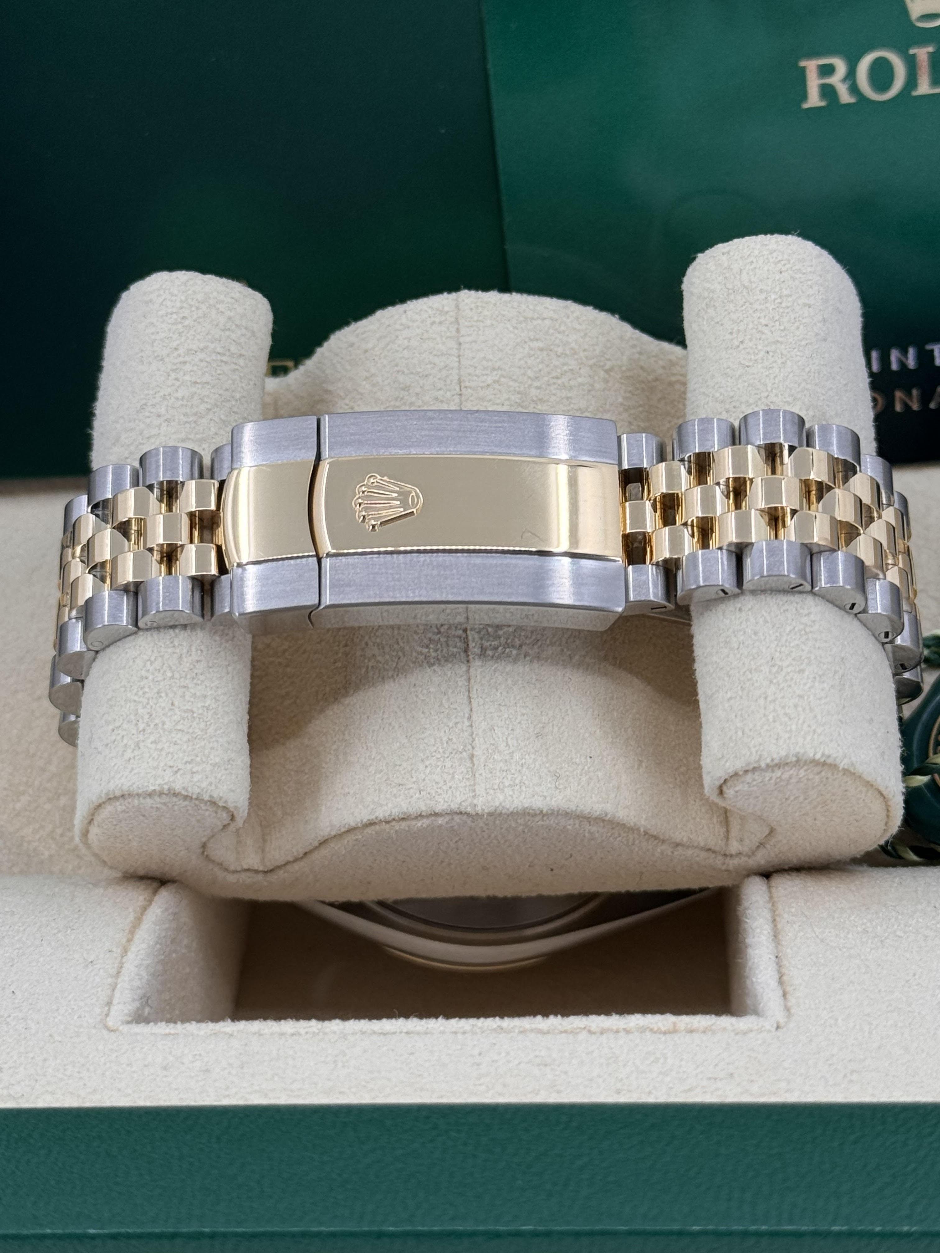 Rolex Datejust 41mm Two-Tone Yellow Gold Fluted Bezel Black Diamond Dial Jubilee - 126333 - New 2025