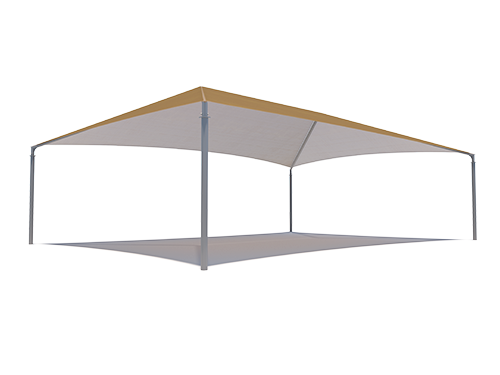 Hip Roof Shade Structure with 4 Posts and 8 Foot Entry