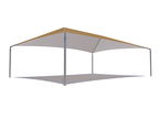 Hip Roof Shade Structure with 4 Posts and 8 Foot Entry